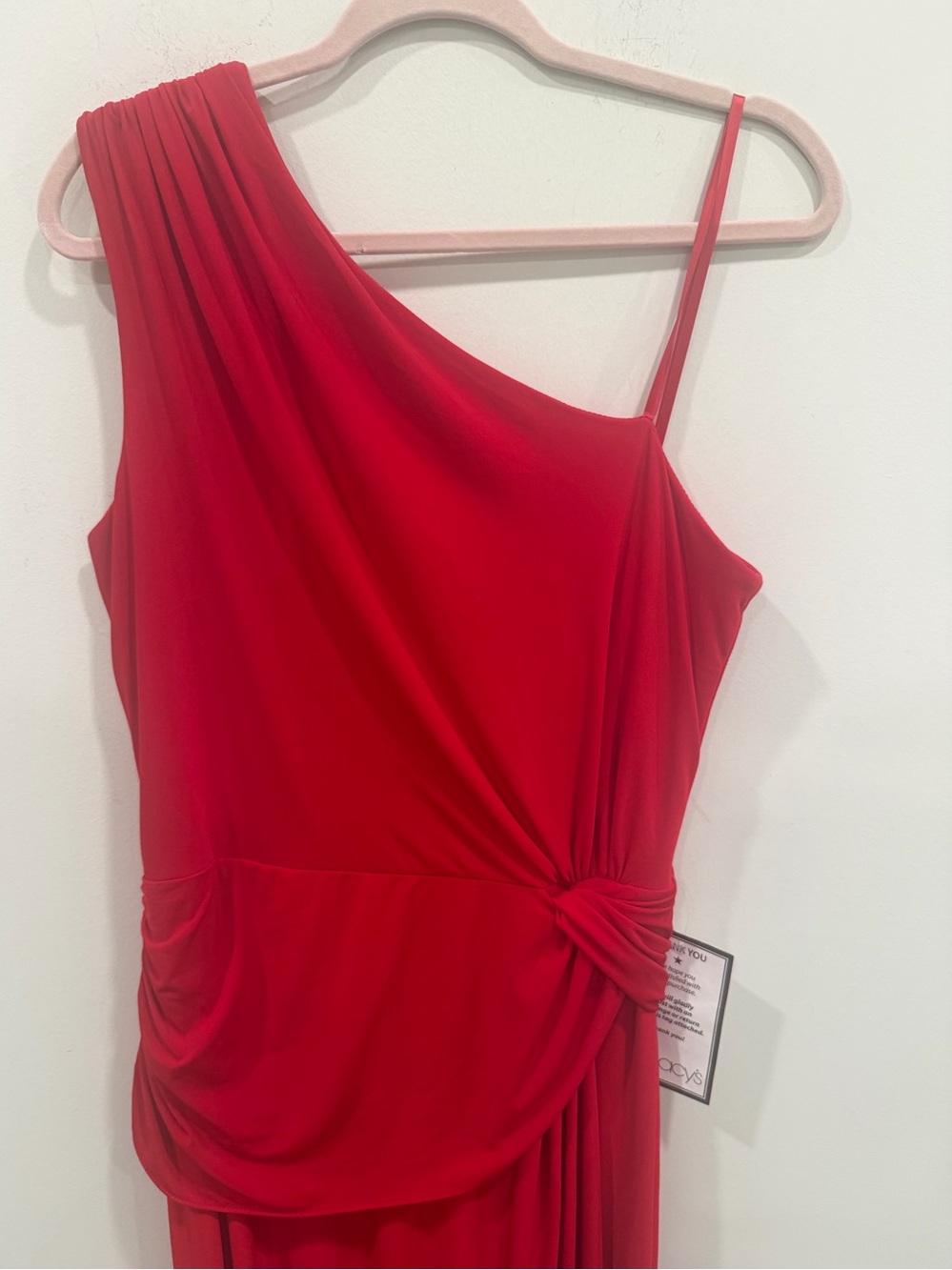 Xscape Twist Front One Shoulder Gown Red Size 14 NWT Formal Evening Dress - Picture 11 of 11